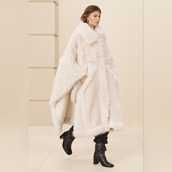 Zara NWT FX FR CT 13βZARA SRPLS FUR COAT MAX QUALITY WHITE - Picture 2 of 12